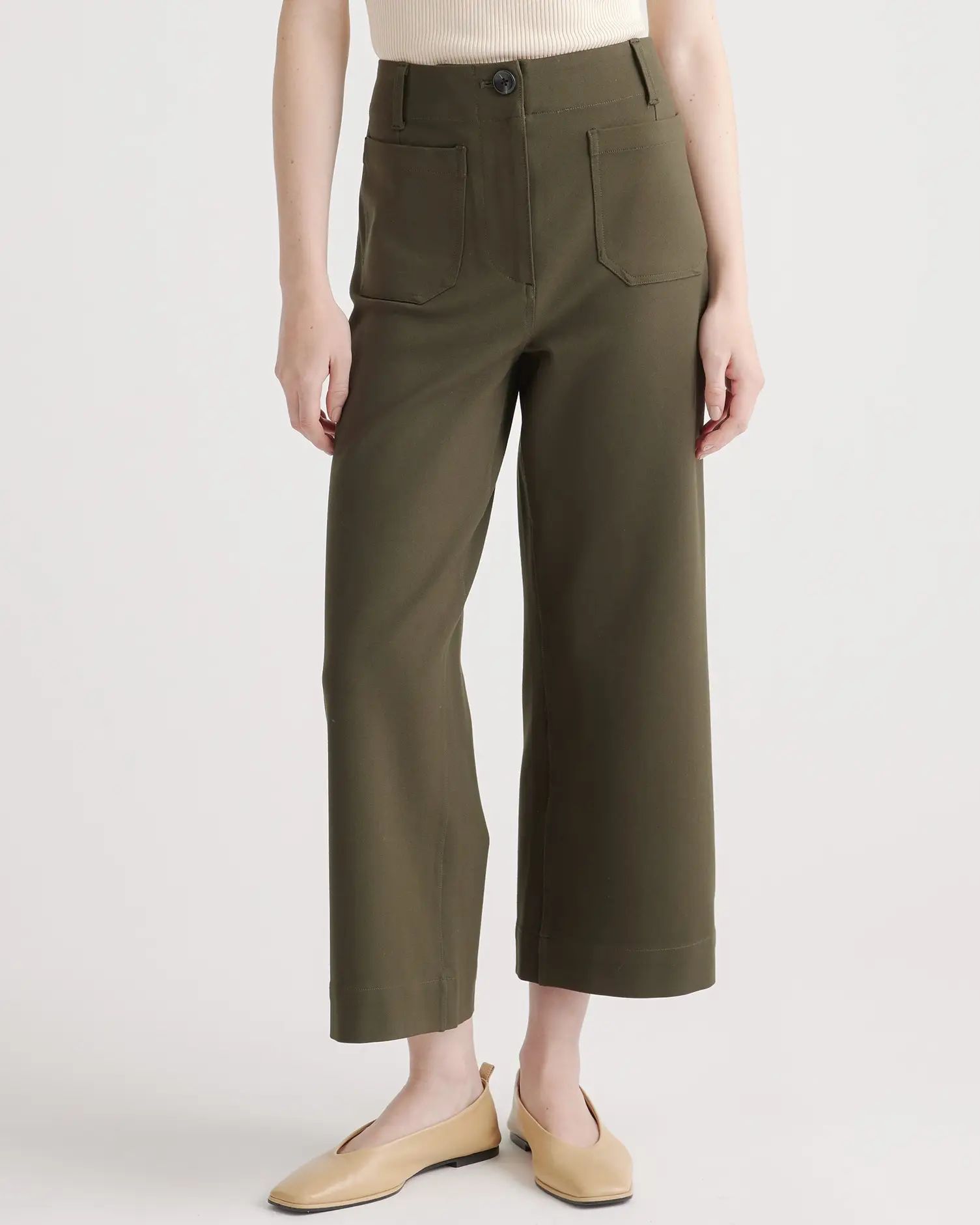 Ultra Stretch Ponte Cropped Wide Leg Pant | Quince