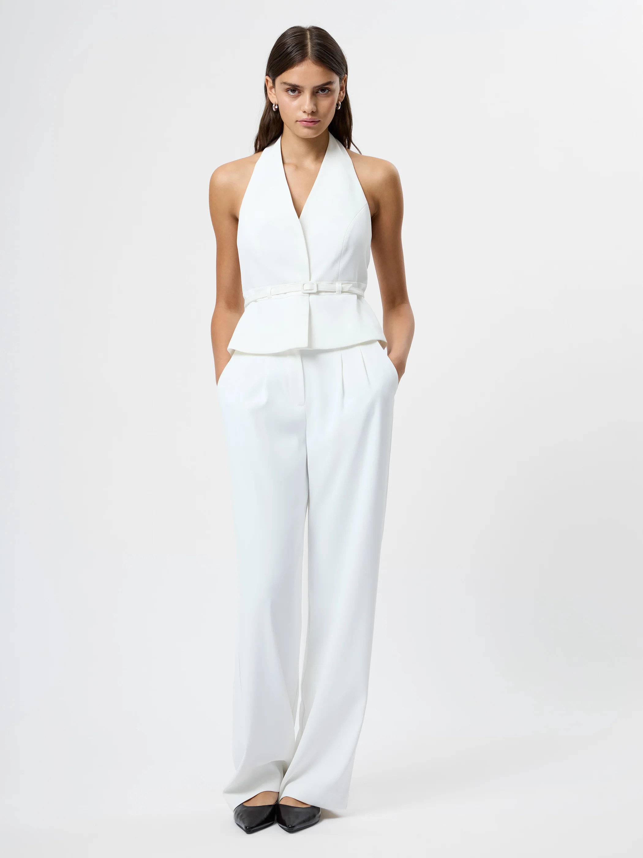 HARRY SUITING BELTED HALTER TOP | French Connection (US)