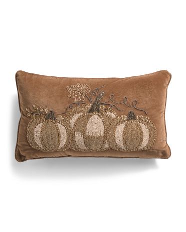 14x24 Velvet Pumpkin Pillow | TJ Maxx