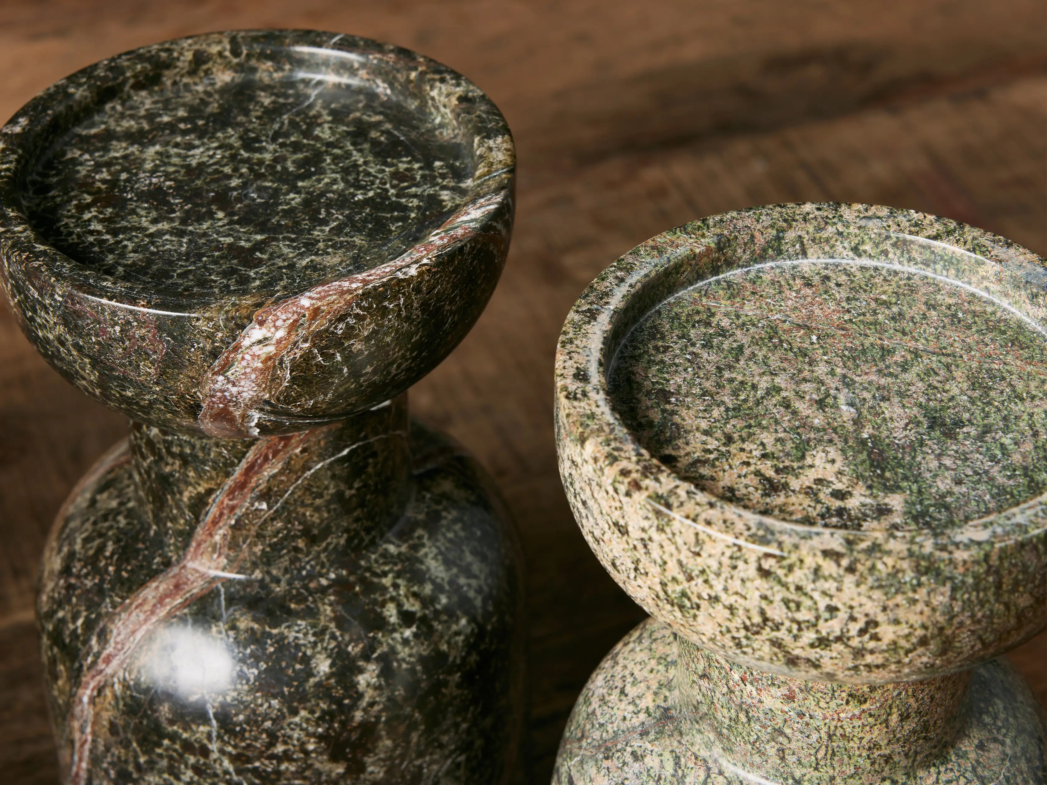 Rhodes Marble Pillar Holder in Green Forest | Arhaus