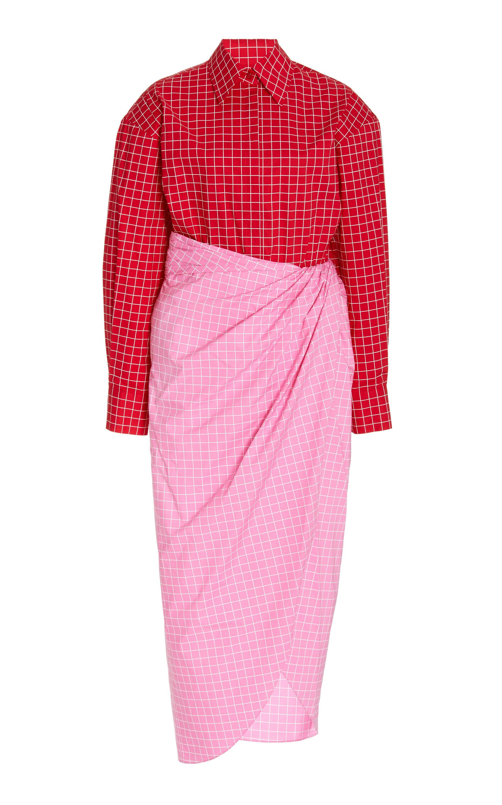 Colorblock Windowpane Cotton Shirt Dress | Moda Operandi (Global)