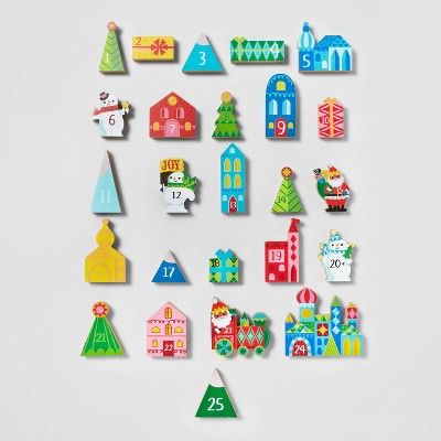 25pc Countdown Holiday Block Set Advent Calendar Multicolored - Wondershop™ | Target