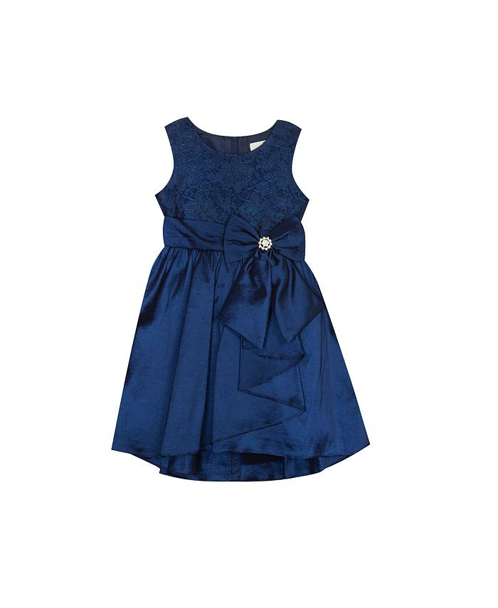 Rare Editions Little Girls Iridescent Lace Bodice to Stretch Taffeta Cascade & Reviews - Dresses ... | Macys (US)
