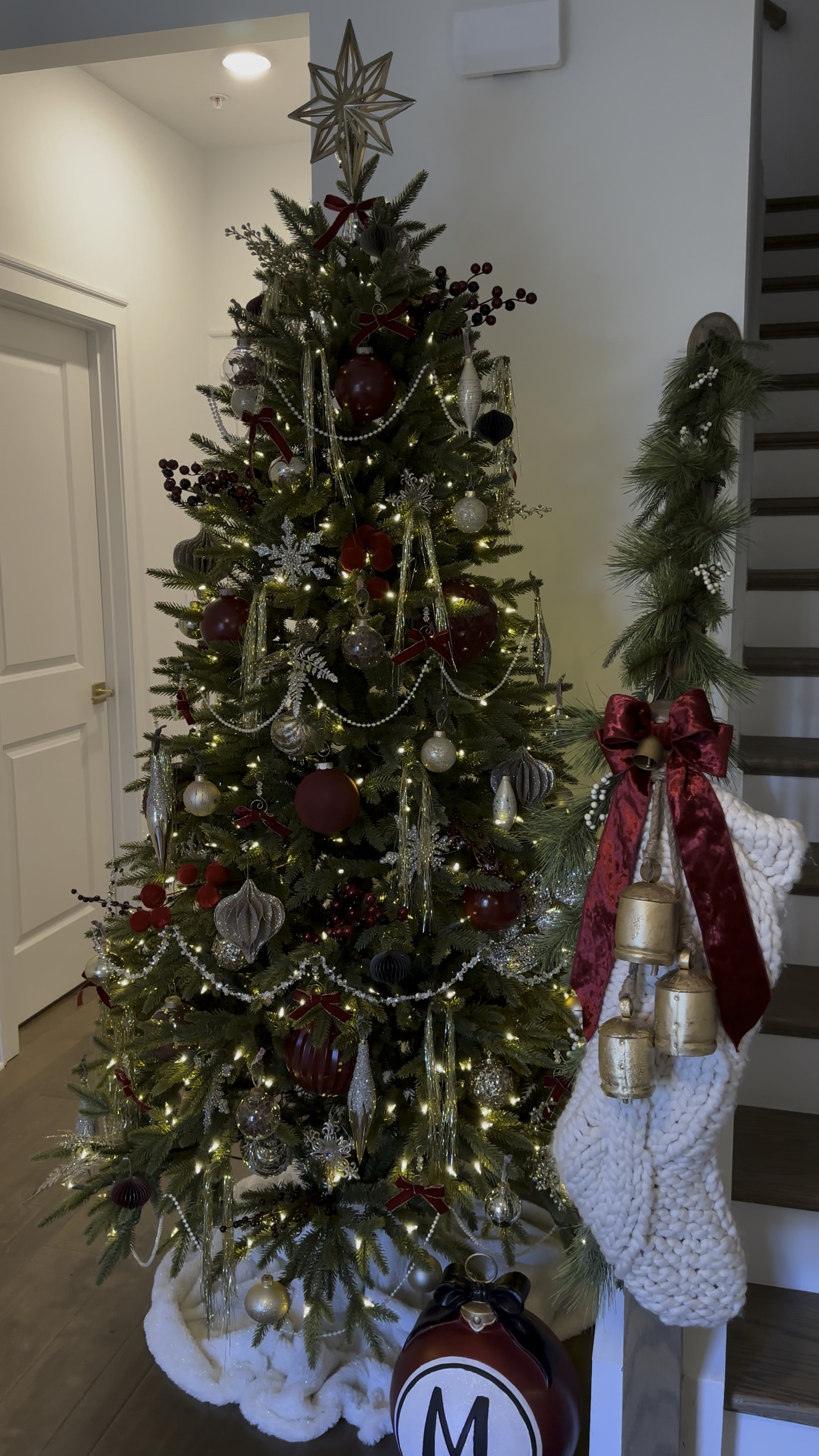 Burgundy Christmas tree 2024 

#LTKHome #LTKHoliday #LTKSeasonal