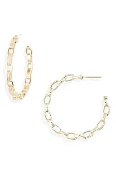 Cubic Zirconia Chain Hoop Earrings | Nordstrom