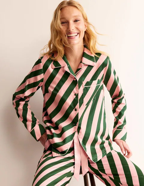 Cotton-Sateen Pyjama Shirt | Boden (US)