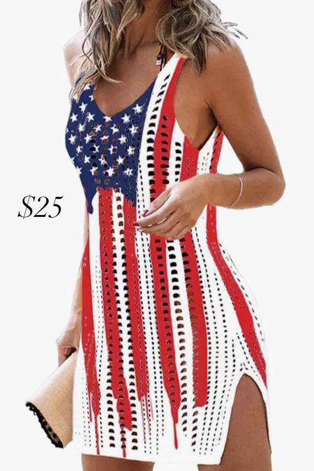 Amazon deals / GOWONE Women Hollow Out Slit Crochet Cover Up Sleeveless 4th of July Patriotic Swimwear Beach Dresses / Memorial Day / resortwear / beach outfit / lake outfit 

#LTKSwim #LTKTravel #LTKFindsUnder50