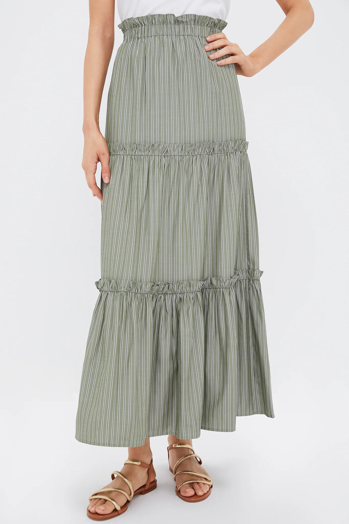 Green Stripe Prado Skirt | Tuckernuck (US)