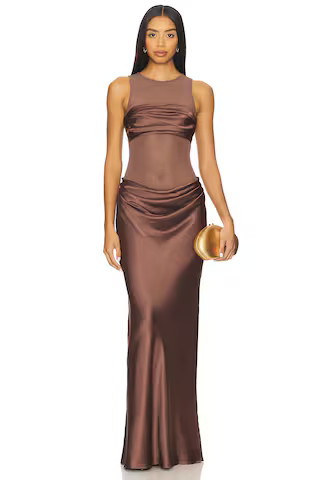 NBD Fiza Maxi Dress in Brown from Revolve.com | Revolve Clothing (Global)