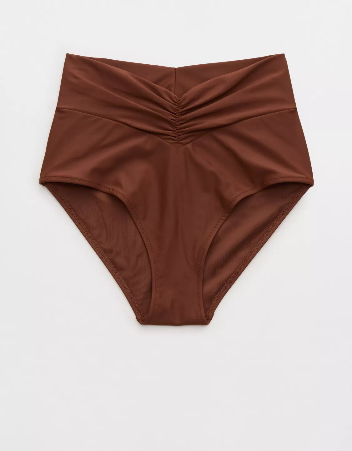 Aerie Ruched High Waisted Full Coverage Bikini Bottom | Aerie