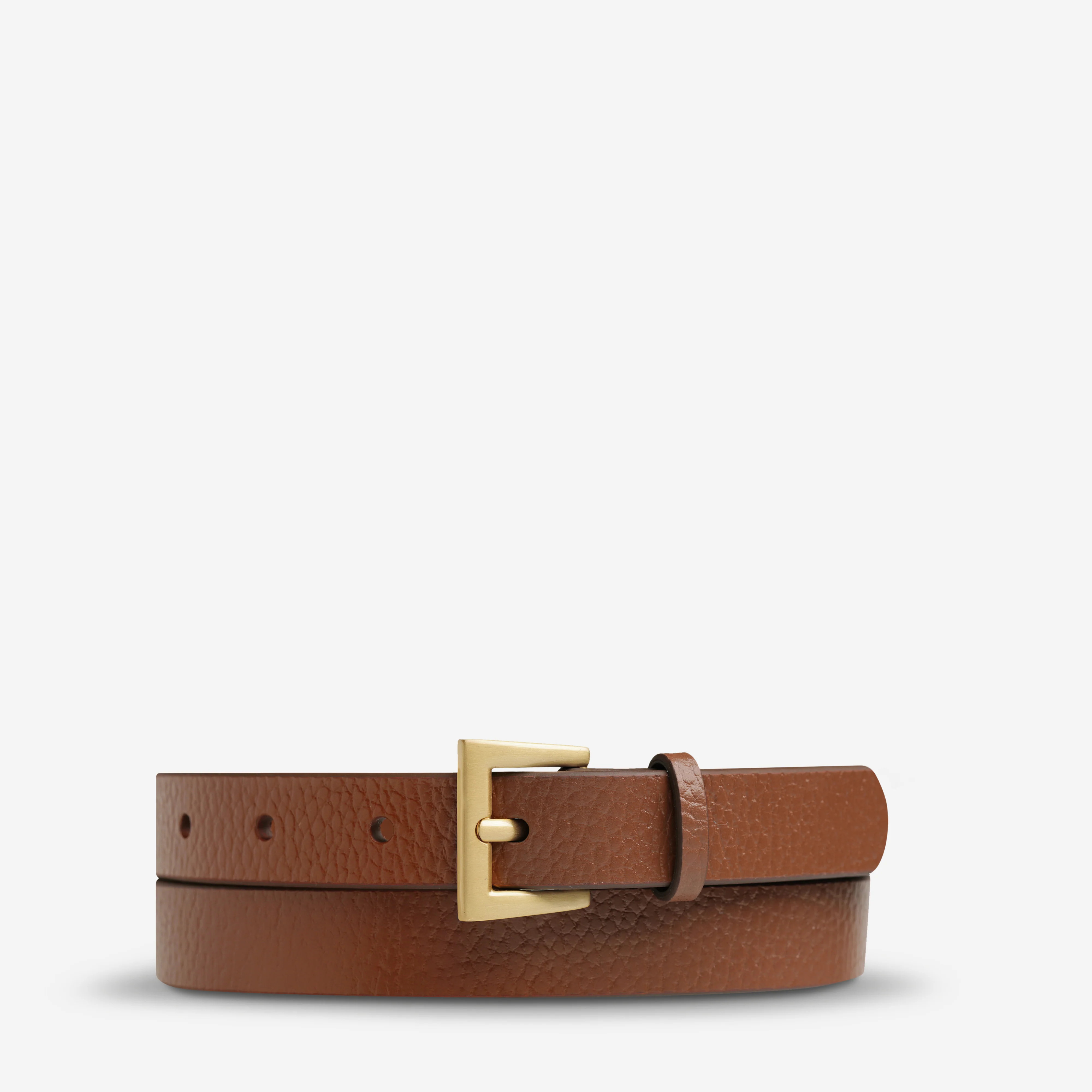 ‘Part of Me’ Women's Tan/Gold Leather Belt | Status Anxiety® | Status Anxiety 