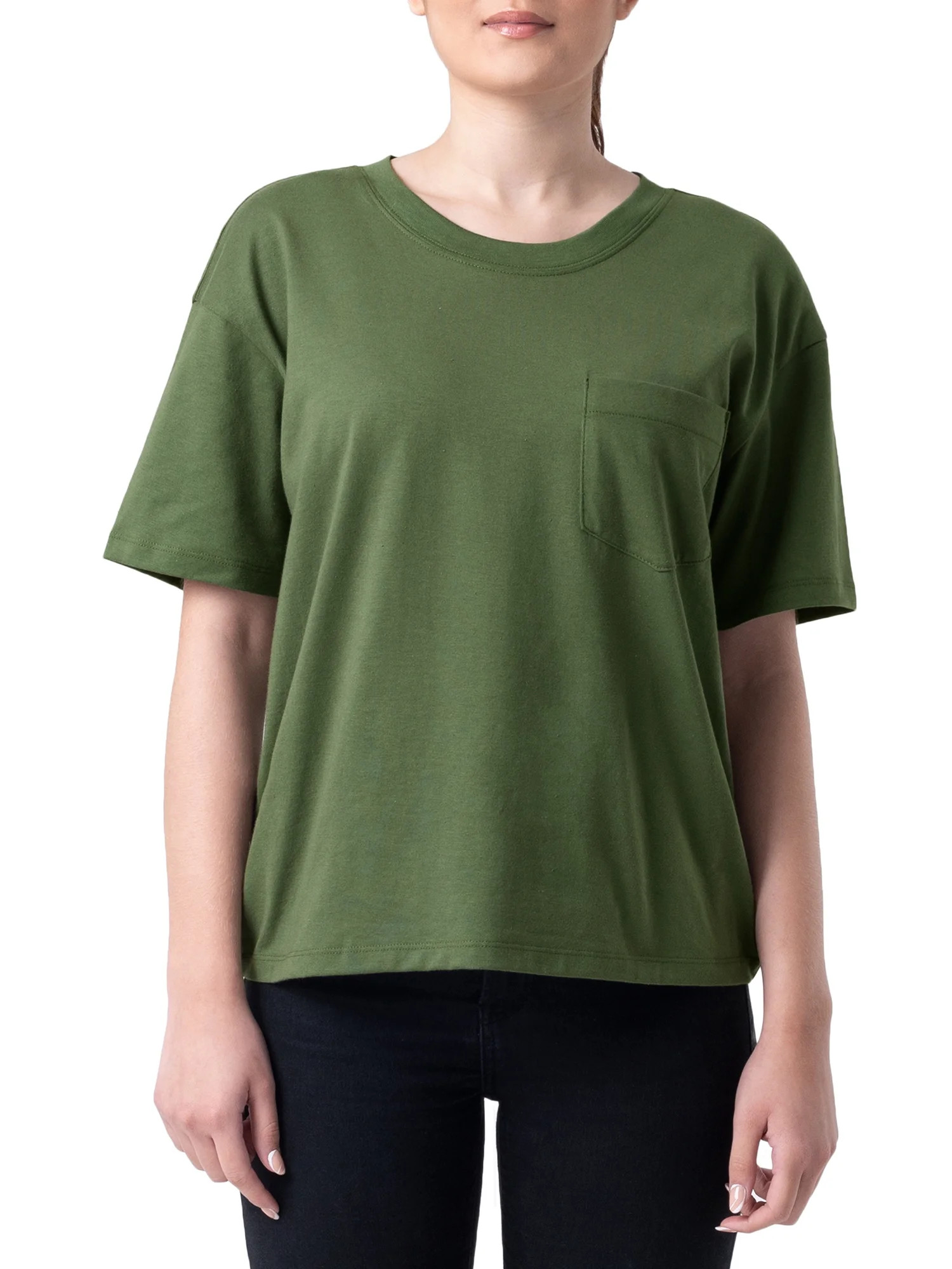 Time and Tru Womens Pima Cotton Boyfriend T-shirt - Walmart.com | Walmart (US)