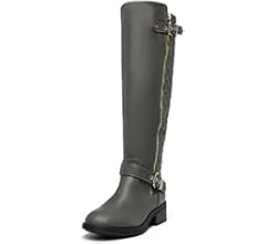 DREAM PAIRS Women's Knee High Boots, Utah Low Stacked Heel Knee High Riding Boots | Amazon (US)