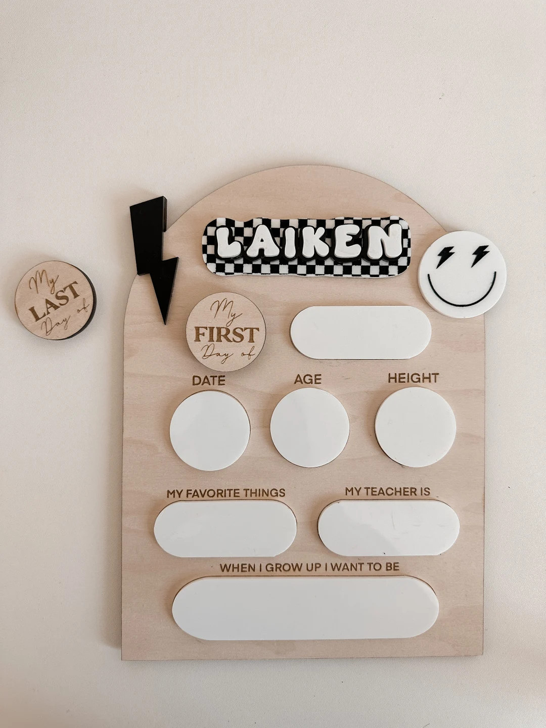 Checkered First day of school sign | Last day of school sign | custom reusable back to school sig... | Etsy (US)