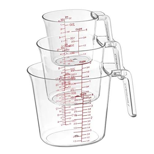 Cuisinart 3-Piece Nesting Liquid Set Measuring Cups, Set of 3, Clear | Walmart (US)