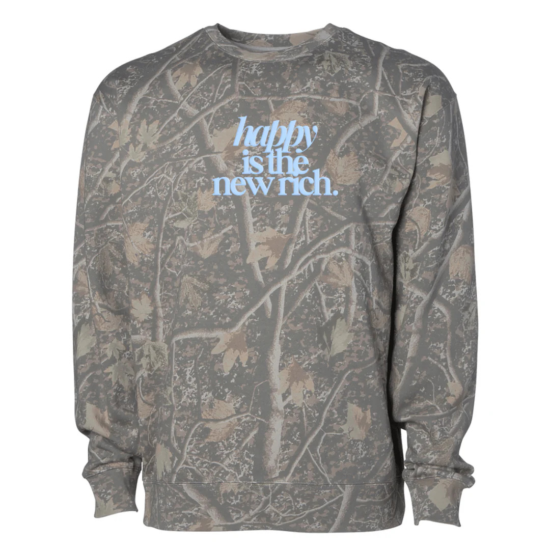 PUFF ‘Feel Good’ Camo Hideaway Crewneck | United Monograms