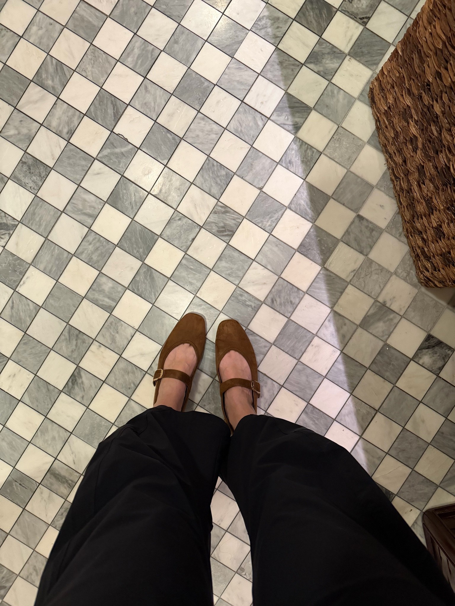 I love these Old Navy shoes, so comfy and flattering (unlike some Mary Jane flats), but was never able to share because they were sold out—until now! Looks like they’re back in stock! Fit tts. The faux suede is comfy because it’s soft and pliable, I’m not sure about the other colors.