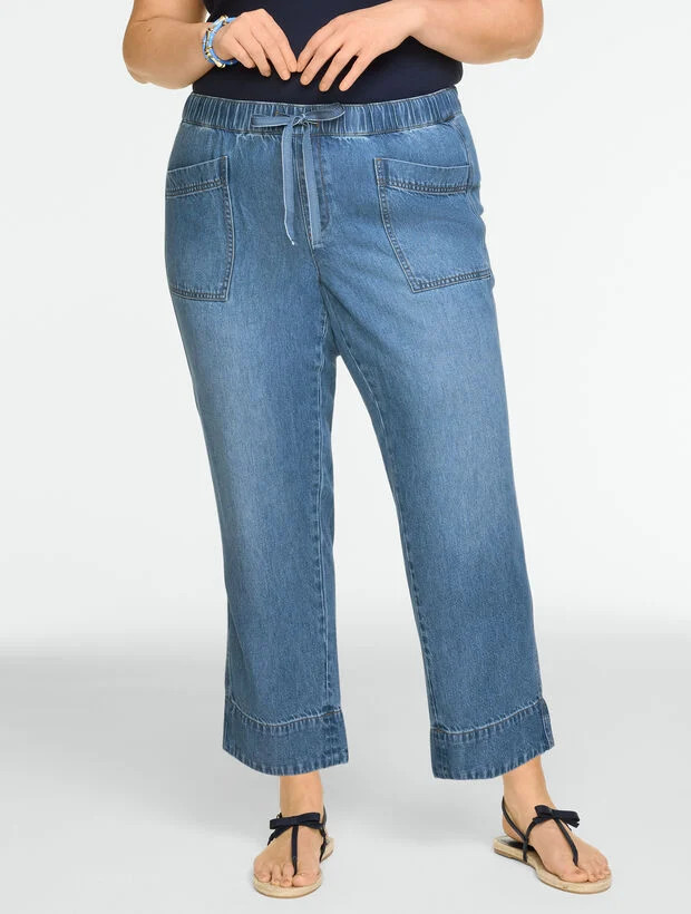 Straight Crop Pull-On Jeans - Sedona Wash | Talbots