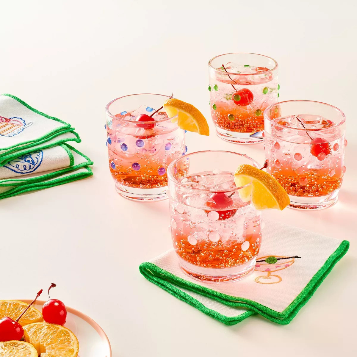 4ct Embroidered Icon Cloth Cocktail Napkin Cream - kate spade new york x Target | Target