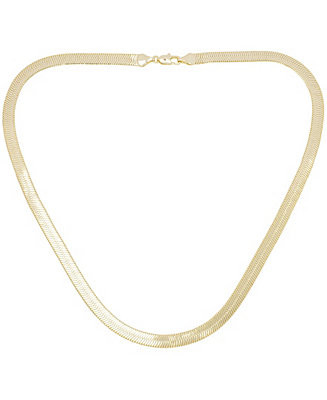 Diamond Cut Herringbone Chain Necklace | Macy's