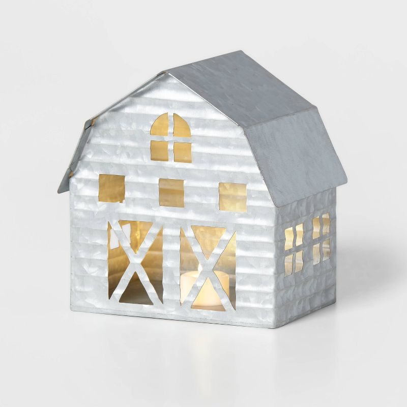 Galvanized Barn Decorative Figurine Silver - Wondershop™ | Target