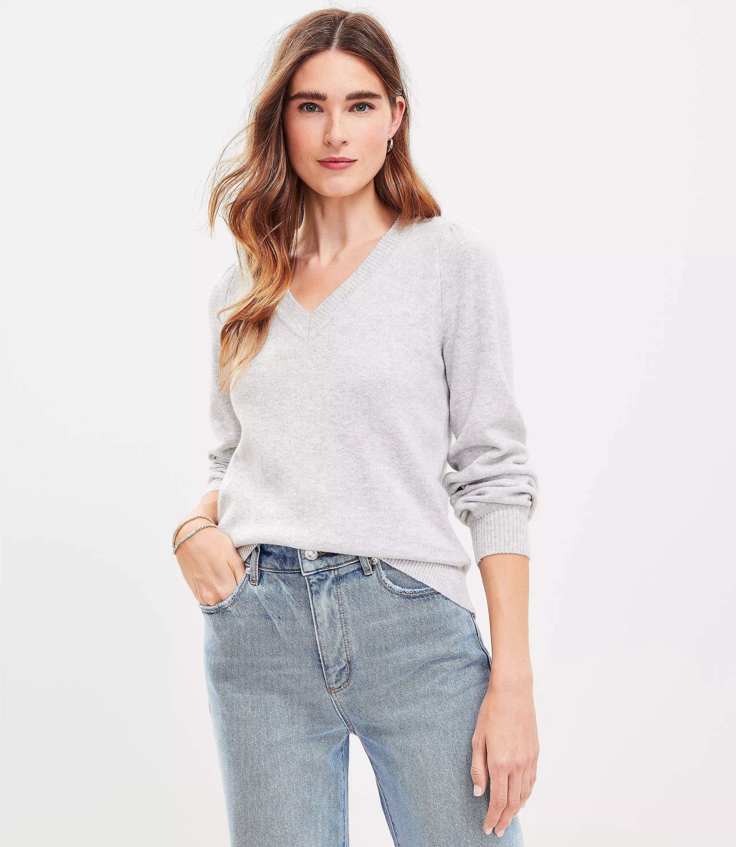 Relaxed V-Neck Sweater | LOFT