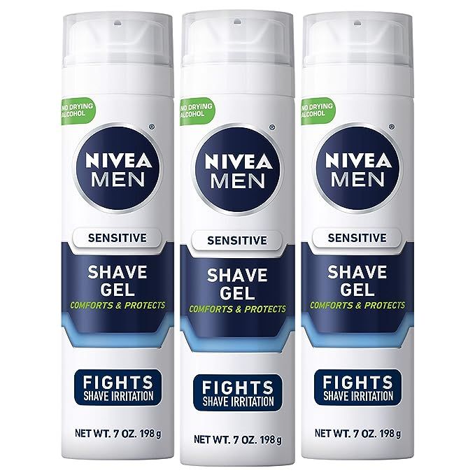 NIVEA MEN Sensitive Shave Gel with Vitamin E, Soothing Chamomile and Witch Hazel Extracts, 3 Pack... | Amazon (US)