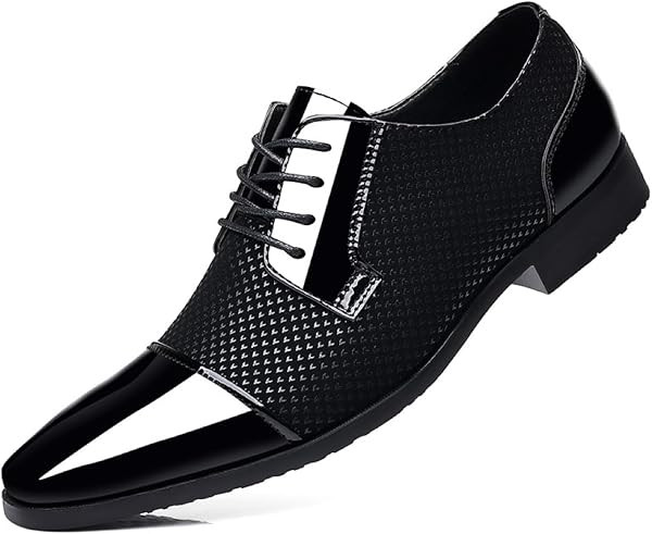 Men's Dress Shoes Oxfords Formal Patent Leather Tuxedo Shoes Business Derby | Amazon (US)