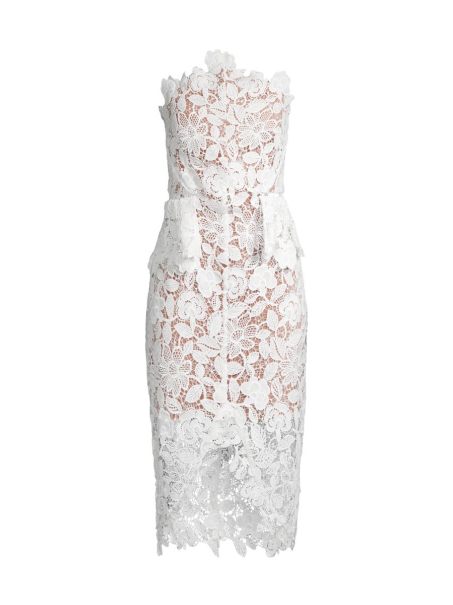 Optics Floral Lace Peplum Dress | Saks Fifth Avenue