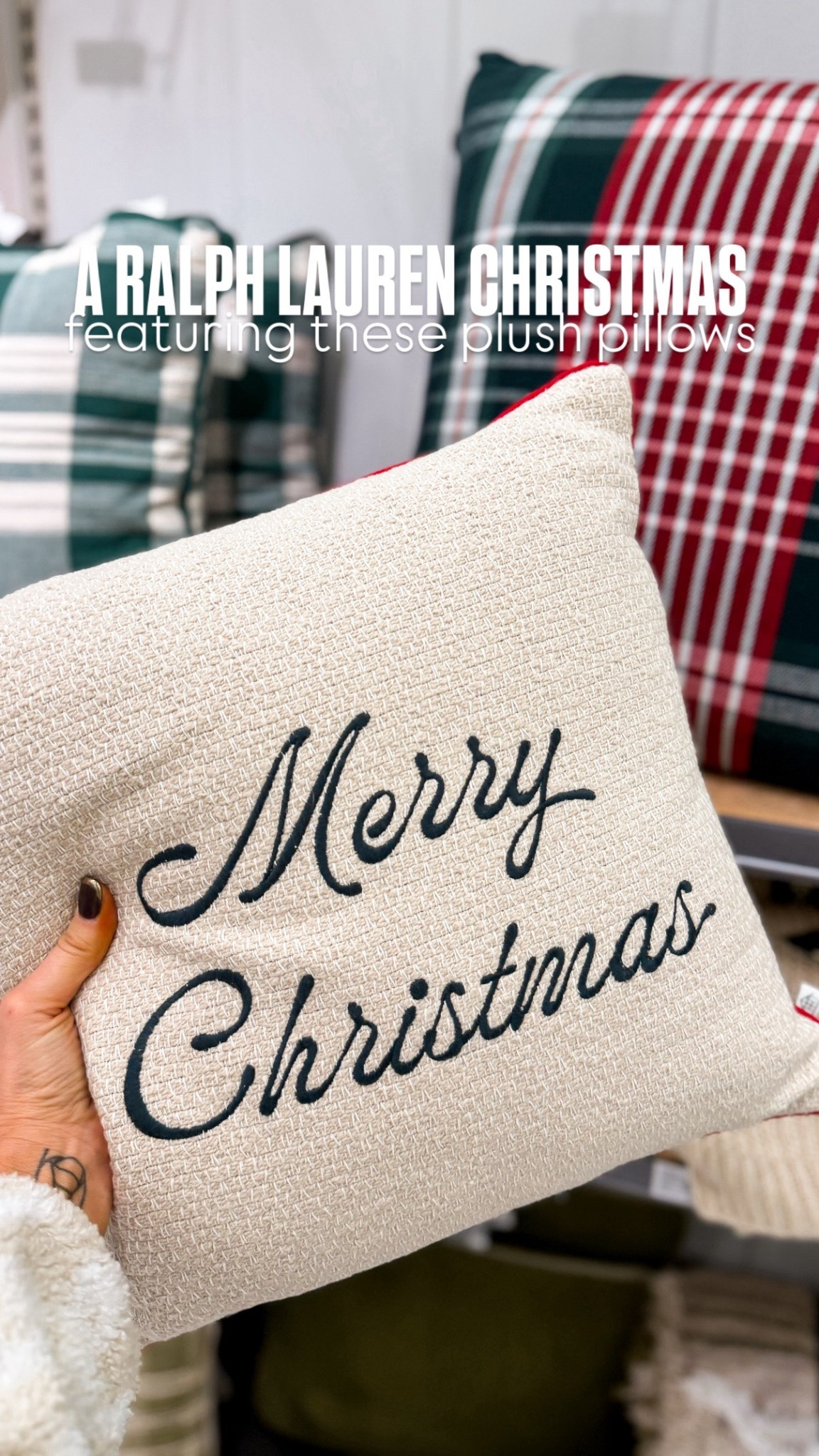 A Ralph Lauren Christmas look for less at Target 🎯 featuring the most beautiful plush decor pillows 

#LTKSeasonal #LTKHome #LTKHoliday