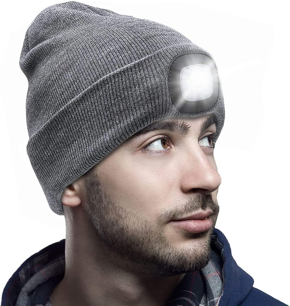 CENSGO Unisex Hat with Light, USB Rechargeable LED Headlamp Beanie, Gifts for Dad Father Men Husb... | Amazon (US)
