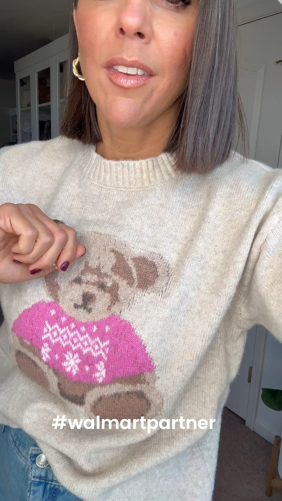 I love this Walmart sweater! #walmartpartner @walmartstyle #walmartstyle 
Size small, sized down one in jeans 

#LTKSeasonal #LTKSaleAlert #LTKHoliday