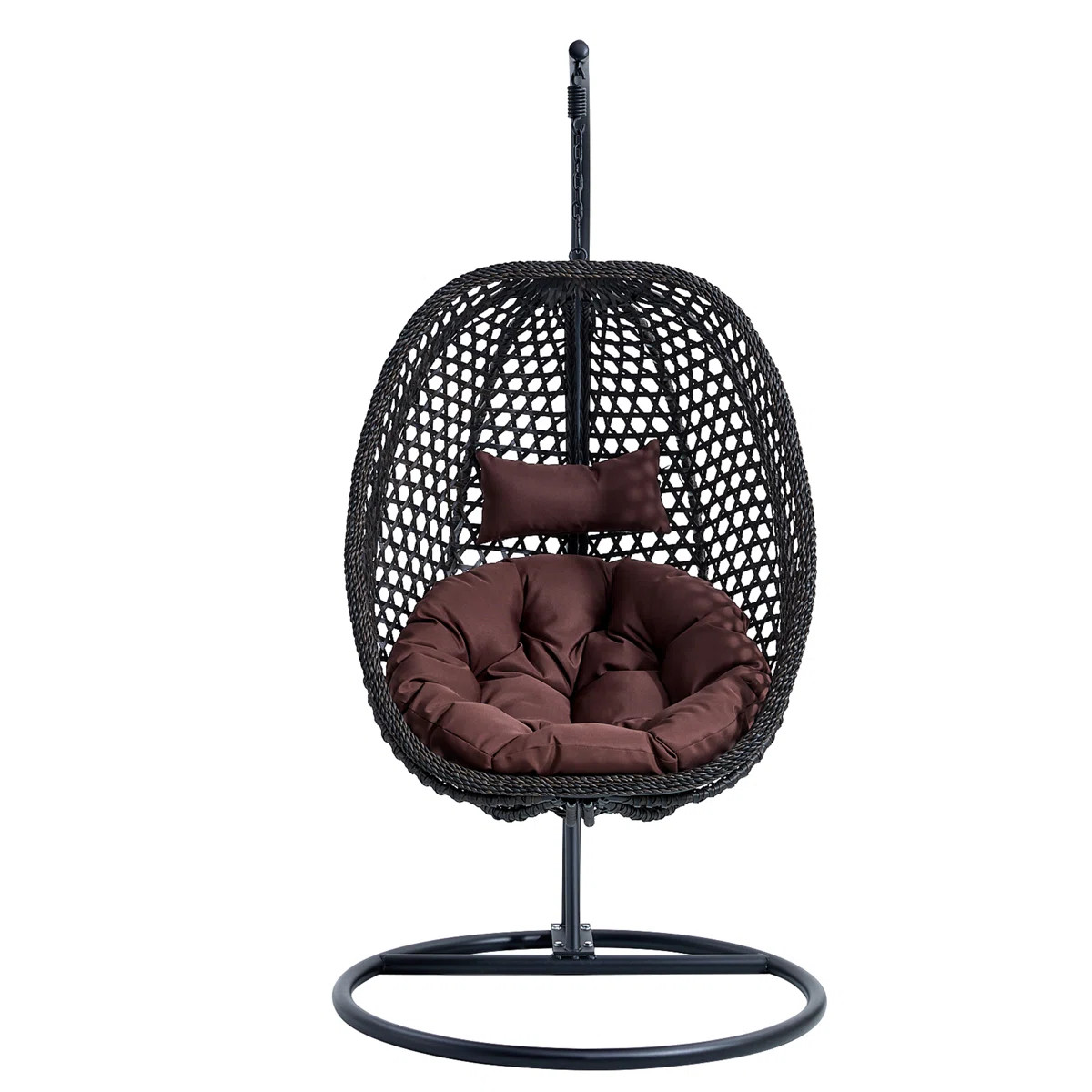 Charlie-Jade Egg Swing Chair with Stand - Single Person PVC Wicker Porch Swing for Indoor & Outdo... | Wayfair North America