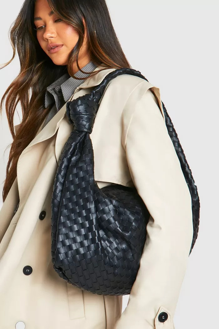 Woven Knot Oversized Shoulder Bag | Boohoo.com (UK & IE)
