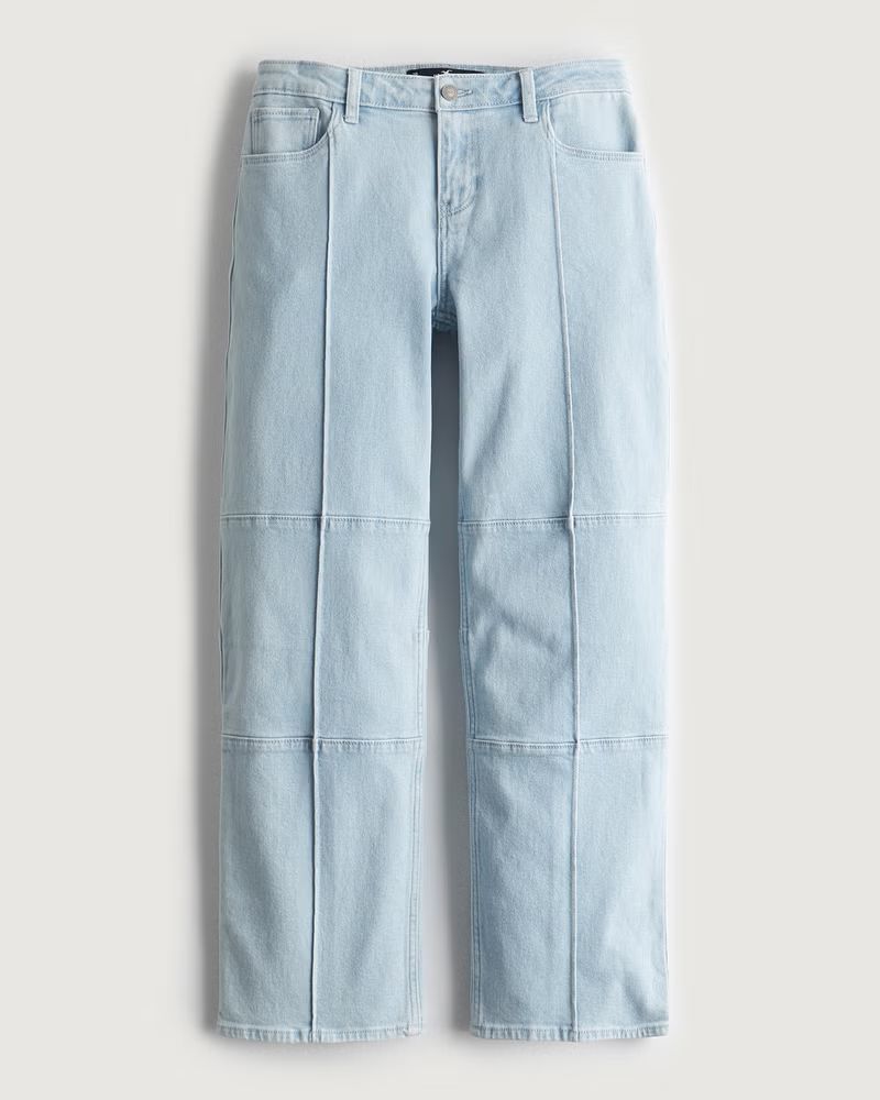 Girls Low-Rise Y2K Light Wash Seamed Dad Jeans from Hollister | Hollister (US)