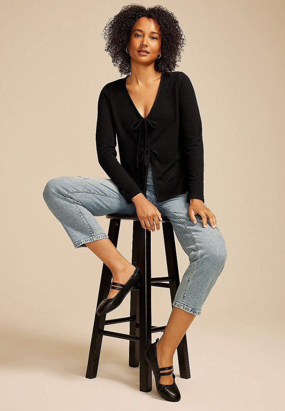 Double Front Tie Cardigan | Maurices