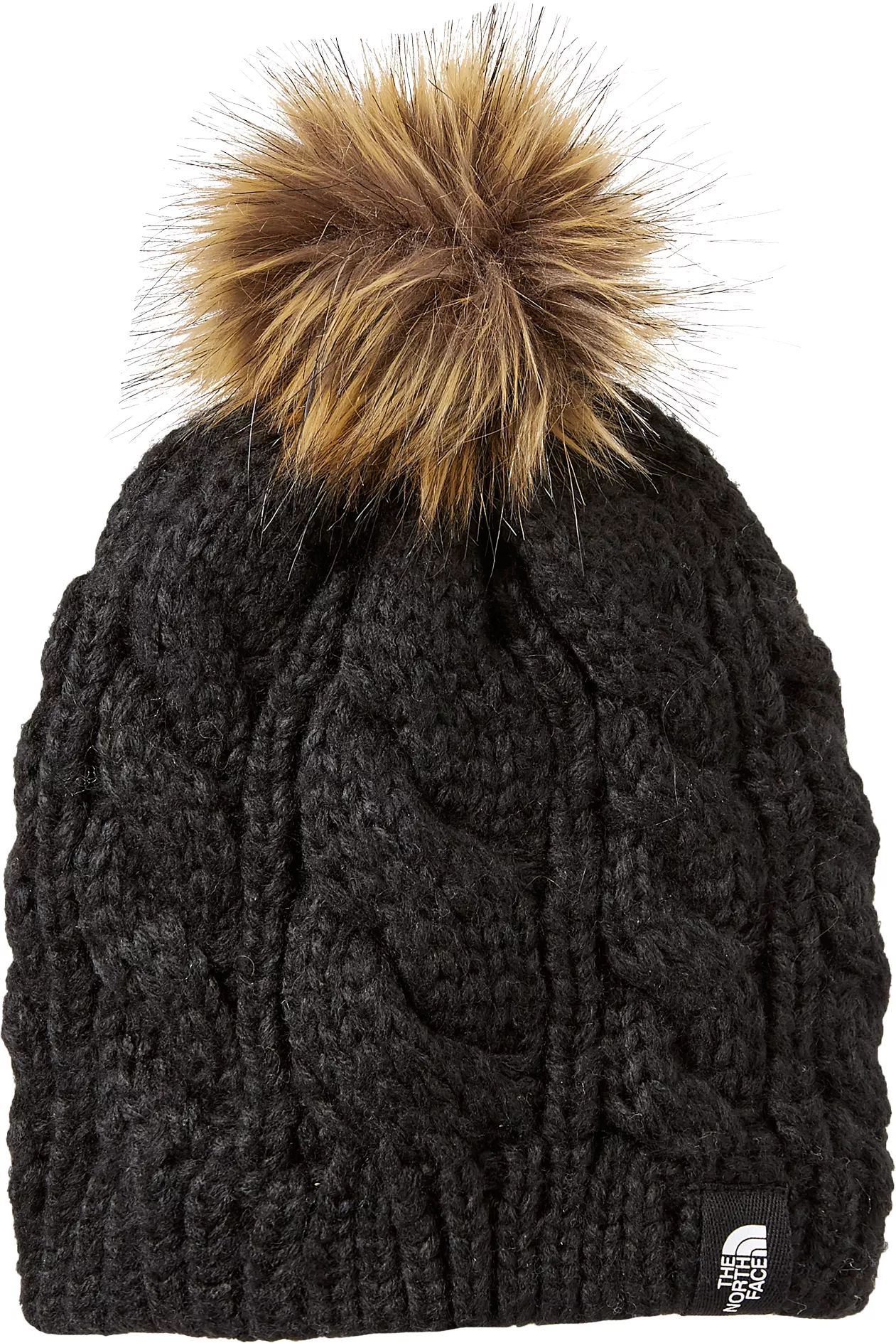 The North Face Youth Triple Cable Fur Pom Beanie, Kids Unisex, Size: Medium, Black | Dick's Sporting Goods