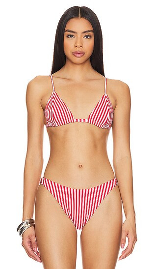 Julian Bikini Top in Red Stripe | Revolve Clothing (Global)