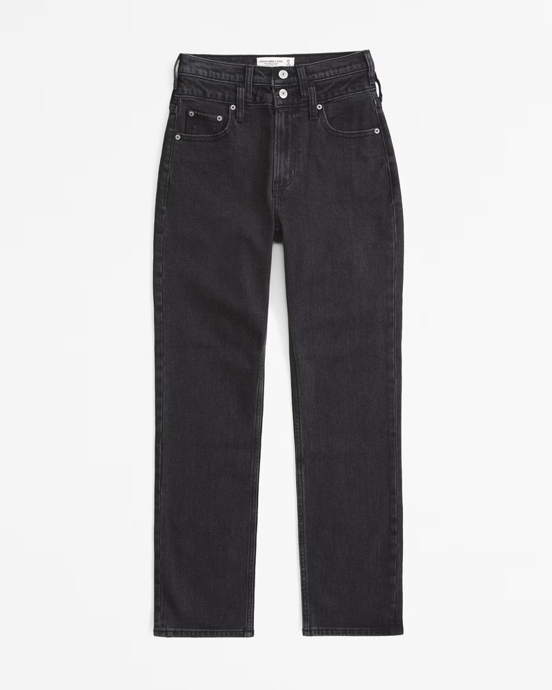 Ultra High Rise Ankle Straight Jean | Abercrombie & Fitch (US)