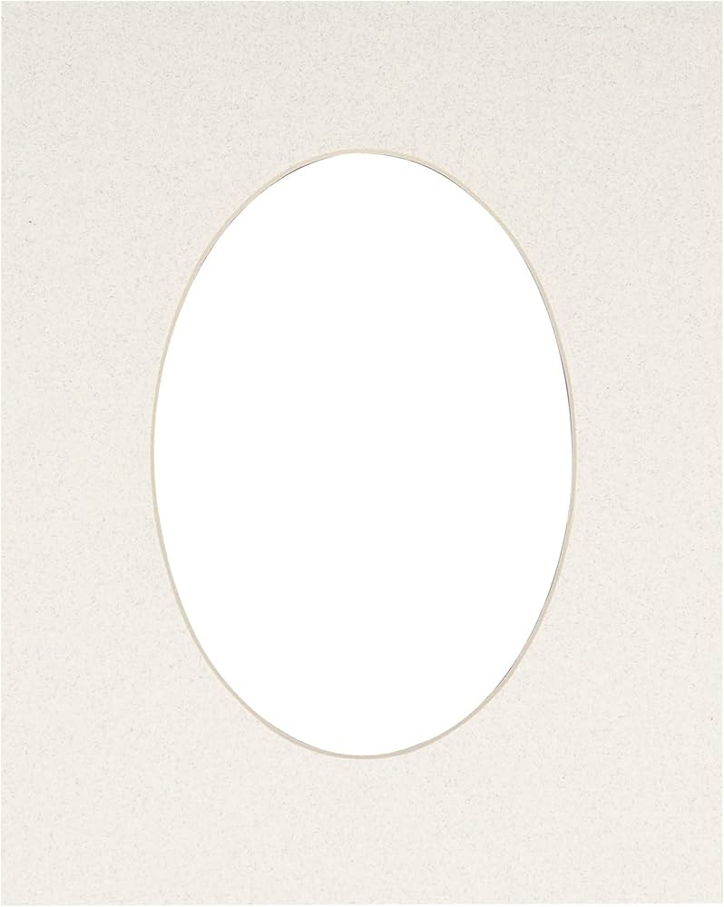 8x10 Mat Bevel Cut for 5x7 Photos - Precut Oyster Shell White Oval Shaped Photo Mat Board Opening... | Amazon (US)