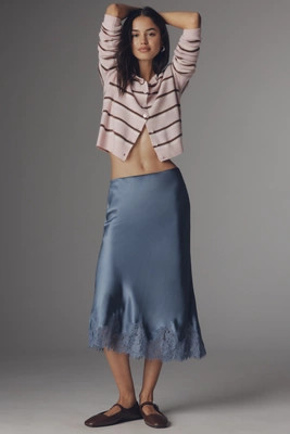 Reformation Carolina Silk Lace Pull-On Midi Skirt | Anthropologie (US)