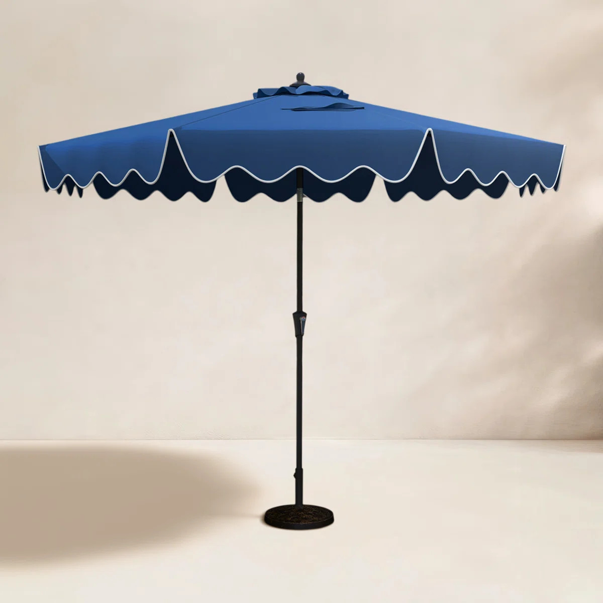 Arlmont & Co. 9 Ft Patio Umbrella 2-tier Market Table Umbrella With Sun-protective Canopy | Wayfair North America