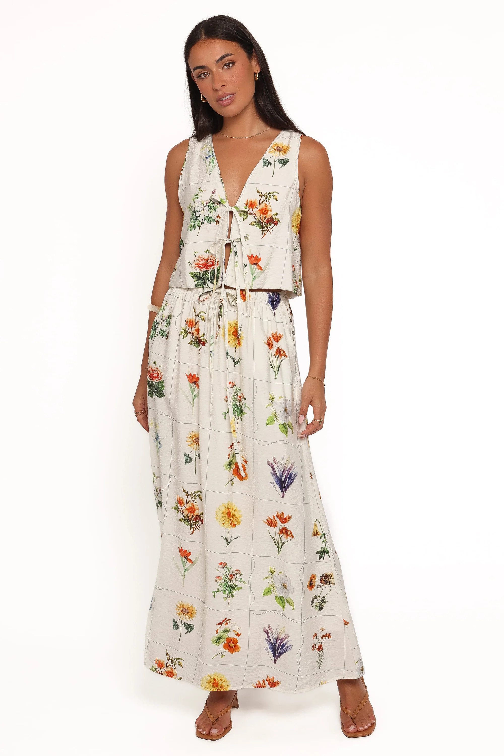 Leila Maxi Skirt Set - White Floral | Petal & Pup (AU)