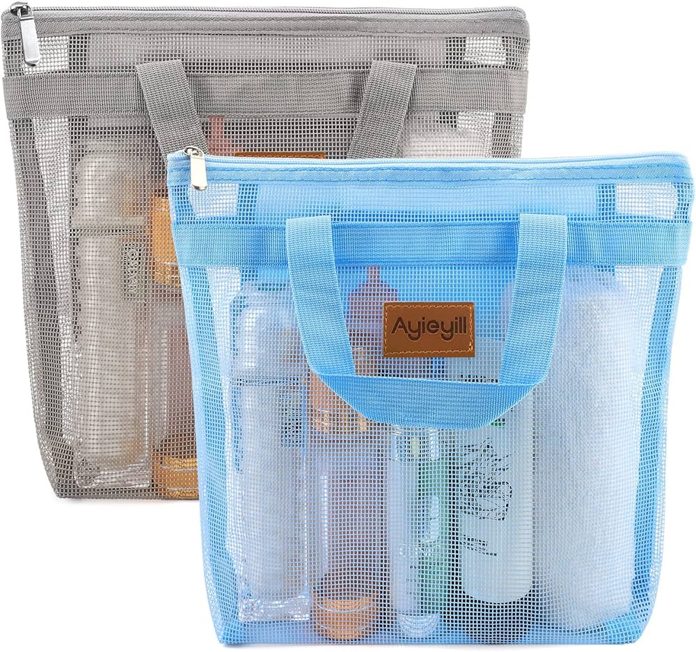 Ayieyill Shower Caddy Portable, Mesh Shower Caddy Tote Bag Quick Dry Hanging Toiletry and Bath Or... | Amazon (US)