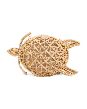 Straw Turtle With Crossbody Chain | TJ Maxx