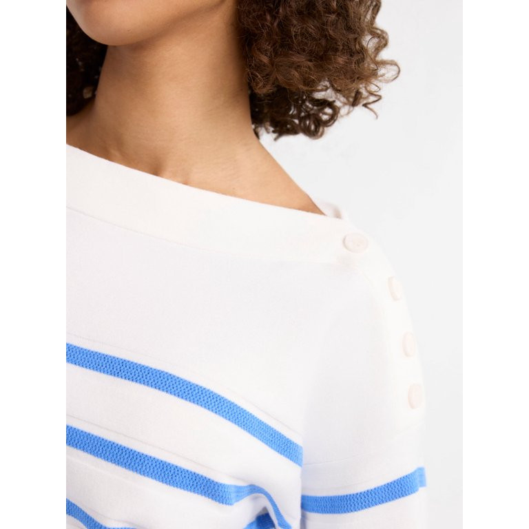 Free Assembly Women’s and Women's Plus Cropped Button Shoulder Sweater with Long Sleeves, Light... | Walmart (US)