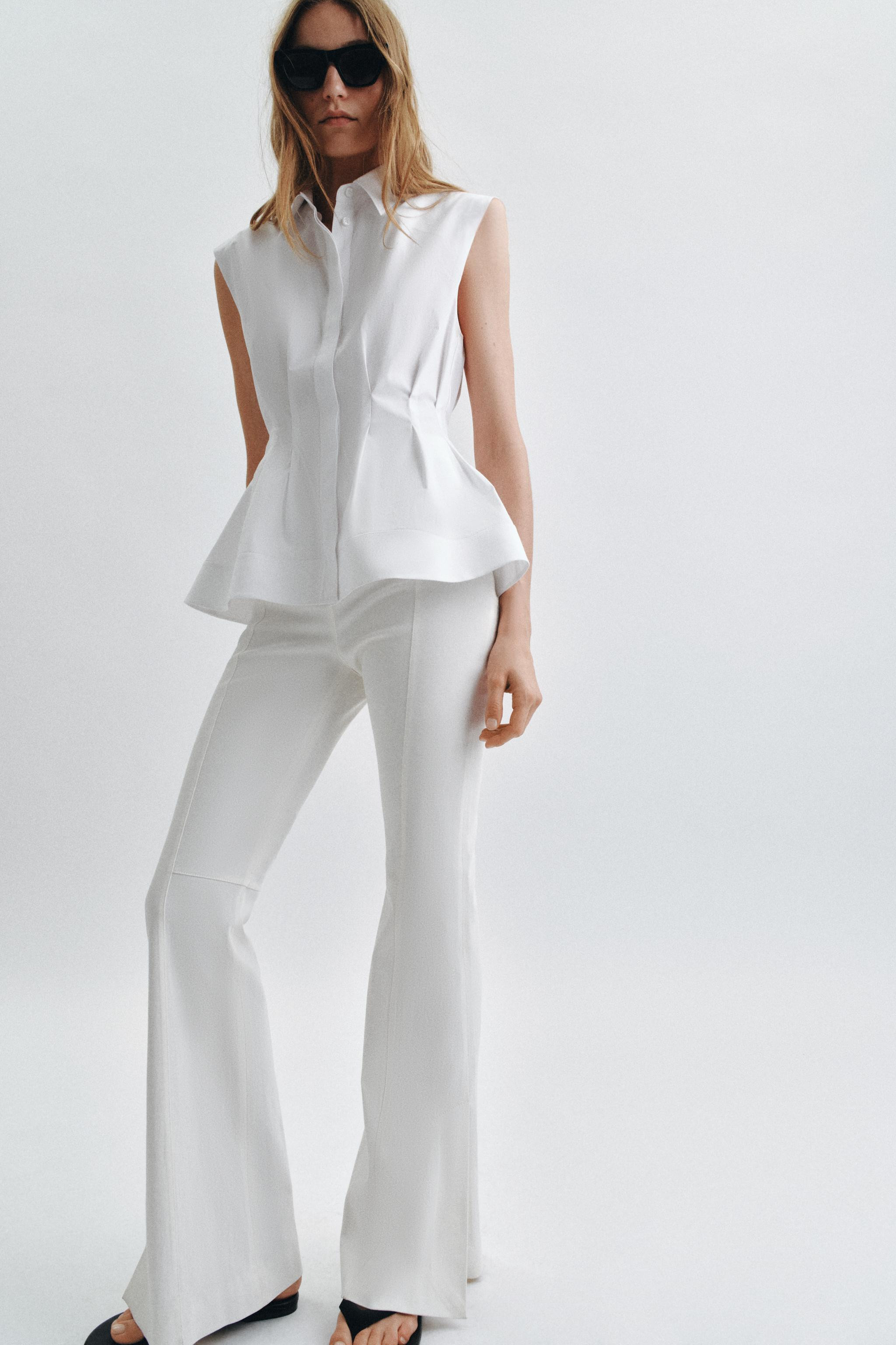 PLEATED SLEEVELESS SHIRT ZW COLLECTION | Zara US
