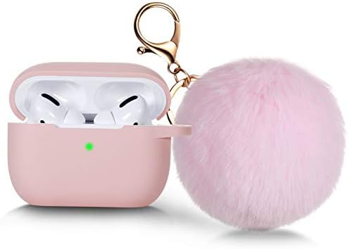 Witzon Compatible for AirPods Pro Case Silicone Cover with Cute Fur Ball Keychain Accessories [Fr... | Amazon (US)
