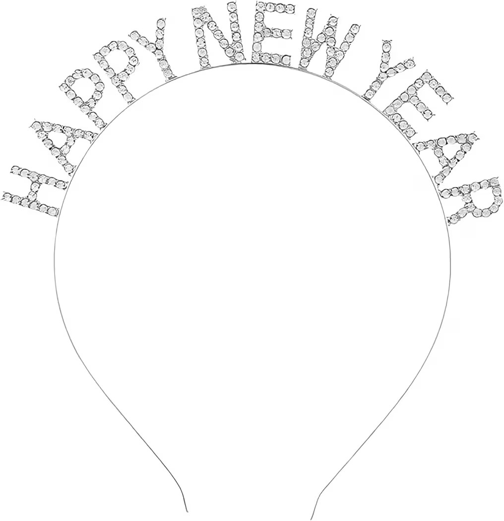 Happy New Year Headband Tiara 2026 New Years Eve Party Supplies Favors Decorations Rhinestone Hai... | Amazon (US)