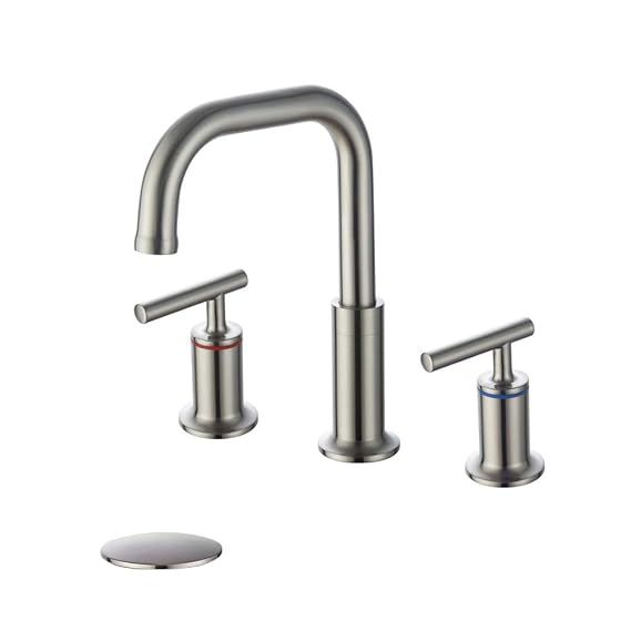 HOMELODY 2 Handles 8 Inch Widespread Bathroom Faucet Brushed Nickel, 360 Degree Swivel Faucet Bat... | Amazon (US)